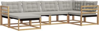 vidaXL Conjunto De Sof&aacute;s De Exterior 6 Uds. Blanco Y Gris Claro Vidaxl