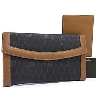 Dior Brown Pvc Leather Long Wallet (Bi-Fold) (Pre-Owned)