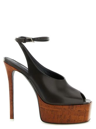 The Attico Green Square Toe Heels