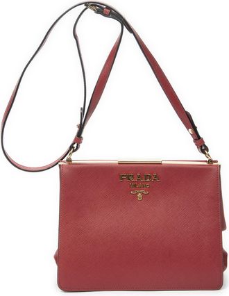 Prada Pre-owned Womens Frame Crossbody Shoulder Bag - Red - One Size