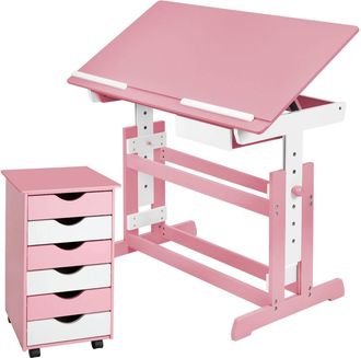 TecTake Childrens Desk in Rose