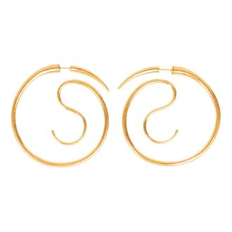 Panconesi Gouden Spiraal Slang Hoepel Oorbellen - Dames - Oorbellen - Geel - ONE Size - Accessoires