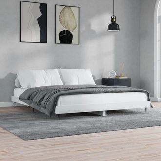 vidaXL Vidaxl - Estructura De Cama Madera De Ingenier&iacute;a Blanco Brillo 200x200cm
