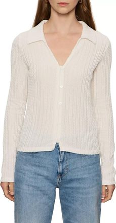 Sanctuary Button Down Textured Top In Chalk