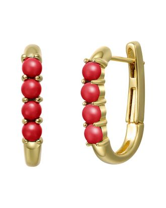 Genevive 14K Plated Coral Earrings