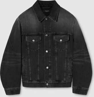 Gucci Washed Certified Cotton Denim Jacket, Size 42 it, Black, Ready-to-wear