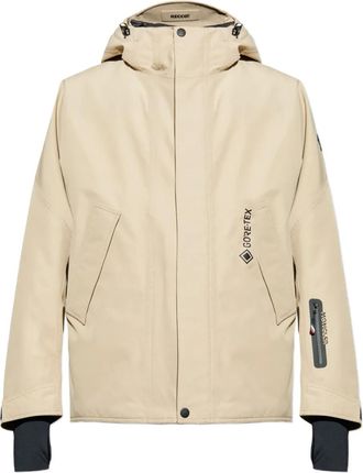 Moncler Lambir hooded zip-up ski jacket - men - Polyester/Polyester/Polyamide/Elastane - 1 - Neutrals