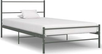 vidaXL Bed Frame with Headboard without Mattress Black 140x200 cm Metal vidaXL