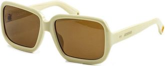Jacquemus Sunglasses Square Full Rim, Sand Frame And Brown Lens Jac/86C2