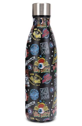 Von Dutch BPA Free 24oz Hydration Stainless Steel Bottle in Black Jax at Nordstrom