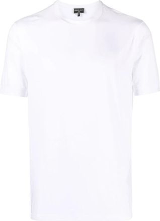 Giorgio Armani Jersey T-shirt met ronde hals - Heren - T-shirts - Wit - M - Tops