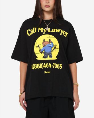 Market Call My Lawyer Spray Can Bear T-Shirt In Jet Black