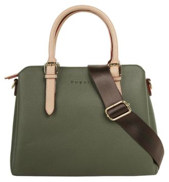 Bugatti Henkeltasche BUGATTI ELLA, Damen, Gr. B/H/T: 28cm x 20cm x 12cm onesize, gr&uuml;n, Kunstfaser, unifarben, Taschen Henkeltasche