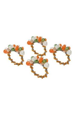 Tiramisu Artisan Agate Set of 4 Citrus Cluster Napkin Rings in Orange/Green at Nordstrom Rack