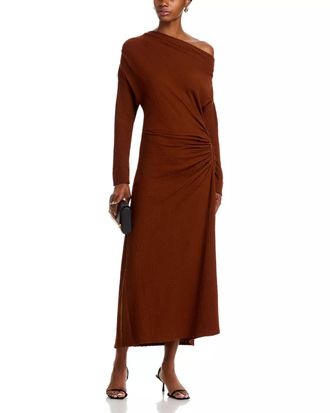 A.L.C. Piper One Shoulder Dress In Brunette