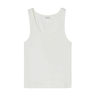 Closed Closed, Sleeveless Tops, female, White, Size: S Canotta a costine