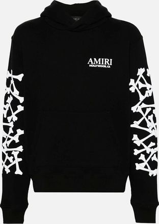 Amiri Mens Amiri Hollywood Stacked Bones Printed Hoodie in Black - Size: 40