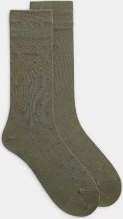BOSS Mens Solid/dotted dress socks 2-pack