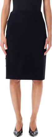 Versace Gold Button Accent Knee-Length Skirt