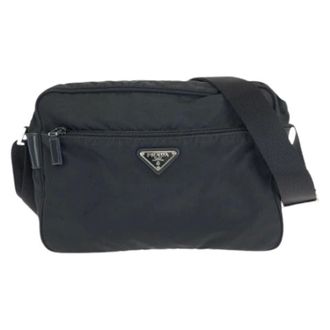 Prada Pre-owned Nylon Tessuto Triangle Logo Schoudertas - Dames - Pre-owned - Zwart - Maat: ONE Size Nylon