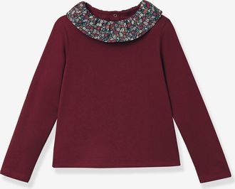 Cyrillus M&auml;dchen Shirt mit R&uuml;schenkragen, Liberty-Blumenprint CYRILLUS rot
