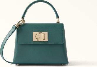 Furla 1927 Borsa A Mano Mini Edera Green Verde Pelle Stampata Donna