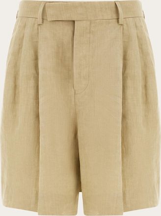 Ferragamo Men Linen bermuda short Grey
