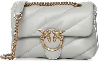 Pinko Love Puff Mini Schoudertas - Dames - Schoudertassen - Grijs - ONE Size - Katoen - Tassen