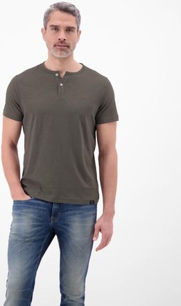 Lerros Kurzarmshirt LERROS, Herren, Gr. XXL, basalt grau, Single Jersey, Obermaterial: 100% Baumwolle, bestickt, unifarben, normal h&uuml;ftbedeckend, Rundhals, S