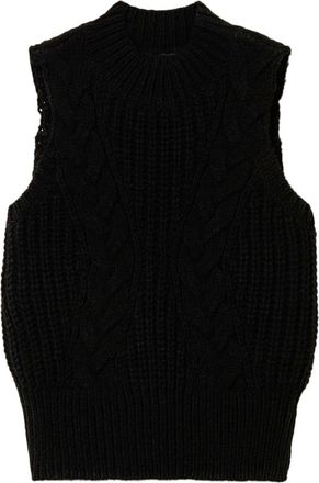 Twin-Set Top in maglia a trecce - Nero