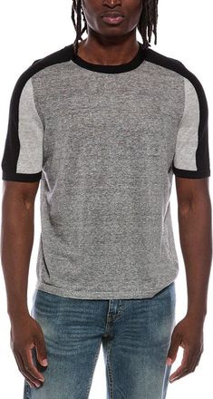 Autumn Cashmere Colorblock Saddle Linen-Blend T-Shirt