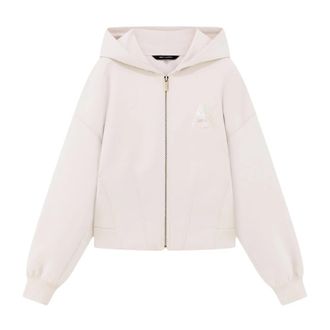 A|X Armani Exchange Zip-through Hoodie - Dames - Vesten met rits - Beige - S - Polyester - Hoodies & sweatvesten