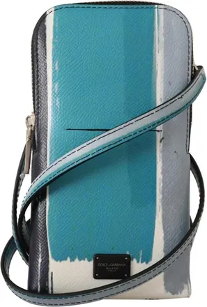 Dolce & Gabbana Phone Accessories, male, Multicolor, Size: ONE SIZE Leather Cross Body Neck Strap Phone Pocket with Card Slot