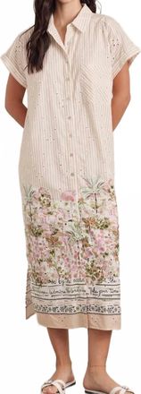 Entro Palm Paradise Shirt Dress In Blush