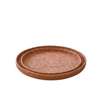 Be Home Hydra Woven Seagrass Tray - Set of 2 in Rose at Nordstrom