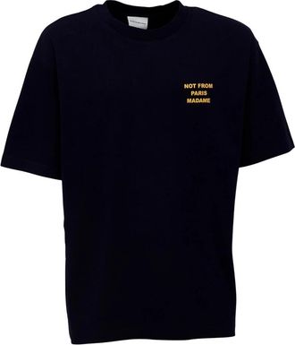 Dr&ocirc;le de Monsieur Le T-Shirt Slogan - Heren - T-shirts - Blauw - XL - Katoen - Tops