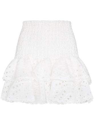 Charo Ruiz Ibiza Noa broderie anglaise ruffled skirt - White