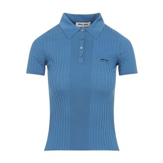 Miu Miu Dames, Tops, Blauw, Maat: XS Wol