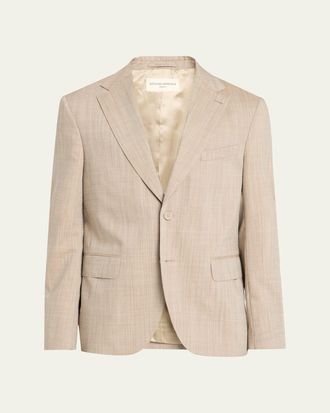Officine G&eacute;n&eacute;rale Mens Arthus Heathered Wool Single-Breasted Sport Coat