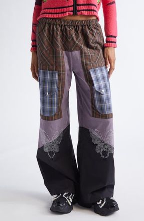 Chopova Lowena Bega Mixed Media Trousers in Black Multi at Nordstrom, Size X-Small