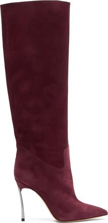 Casadei 100mm Blade suede boots - women - Calf Leather/Calf Leather/Calf Suede - 37 1/2 - Red