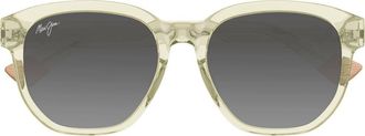 Maui Jim Akahai 55mm PolarizedPlus2 Square Sunglasses in Yellow at Nordstrom