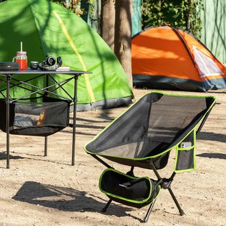 InnovaGoods Innovagoods Folstul Silla De Camping Plegable Negra Y Verde