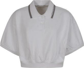 Alexander Wang Relaxed Cropped Cinched Polo - Dames - Polos - Wit - M - Katoen - Tops