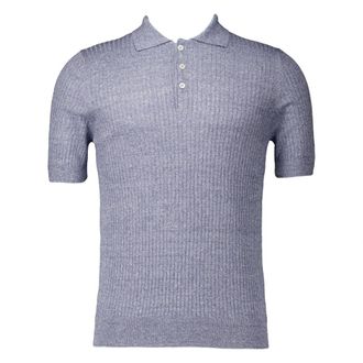 Gran Sasso Tops, Heren, Blauw, L, Katoen, Linnen Katoen Polo