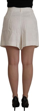 Dolce & Gabbana Womens White High Waist Culotte Cotton Shorts