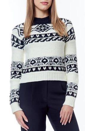 By Design Winter Fair Isle Crop Sweater in Black/gardenia at Nordstrom Rack, Size X-Small