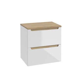 Petits Meubles Mueble bajo lavabo 2 cajones encimera estratificado Blanco