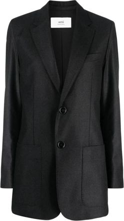 Ami Casual Wol Blazer in Zwart - Dames - Blazers - Zwart - L - Wol - Jassen