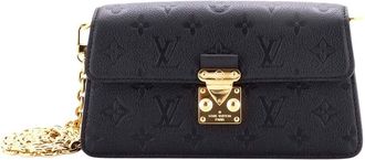Louis Vuitton Black Monogram Empreinte Leather Pochette Metis Wallet On Chain (Authentic Pre-Loved)